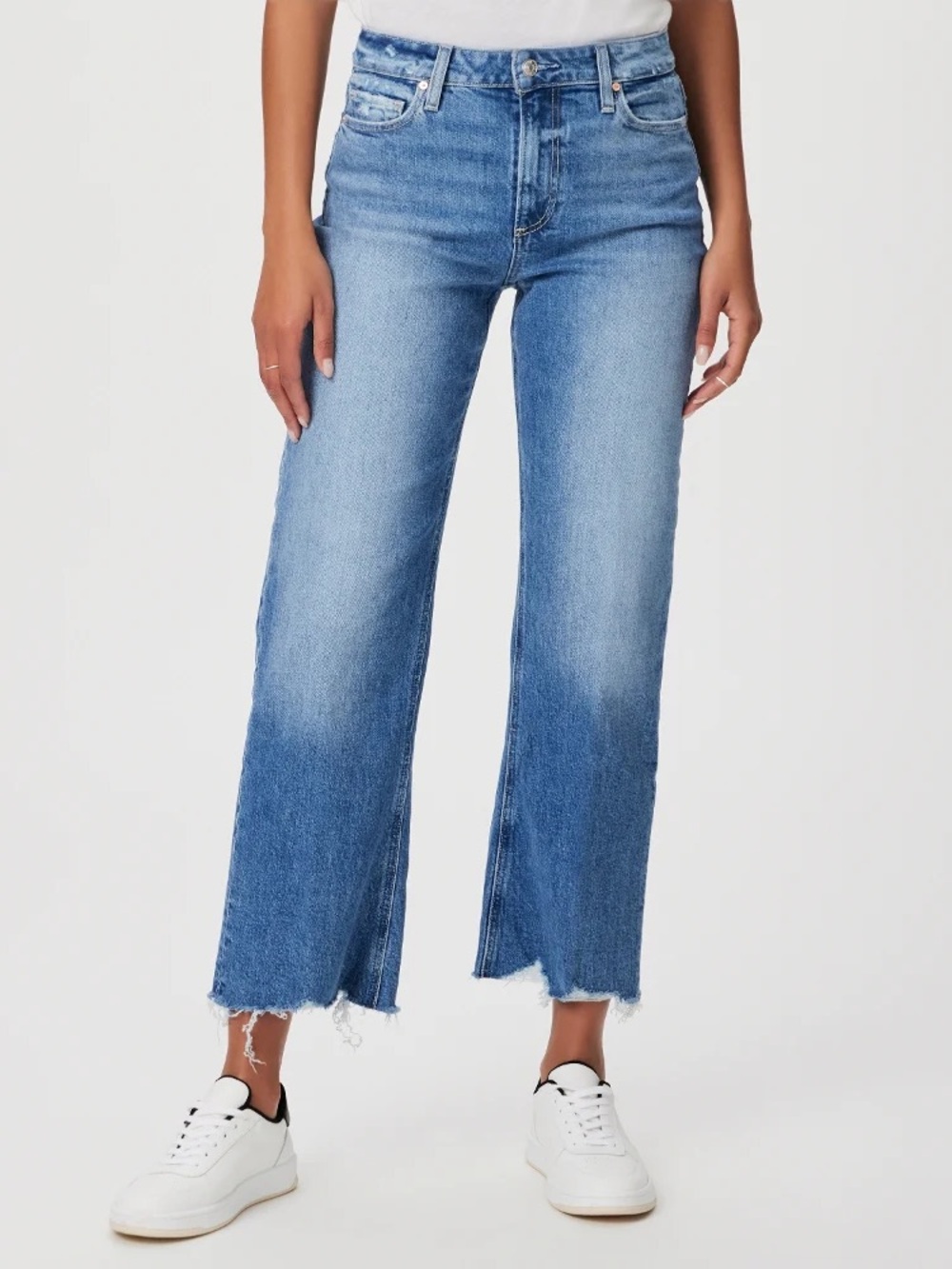 PAIGE Leenah Ankle Raw Hem Jeans Petite